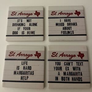 Iconic El Arroyo Austin, TX square coasters